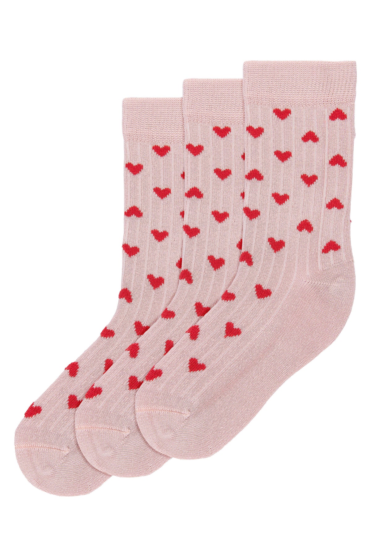 3er Pack Bambussocken - Rosa Herz