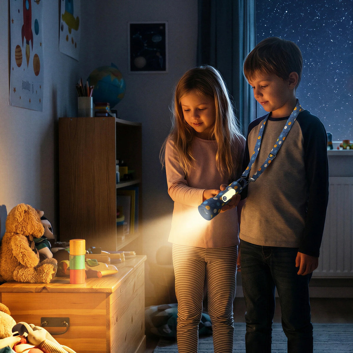 Taschenlampe Smiley - blau