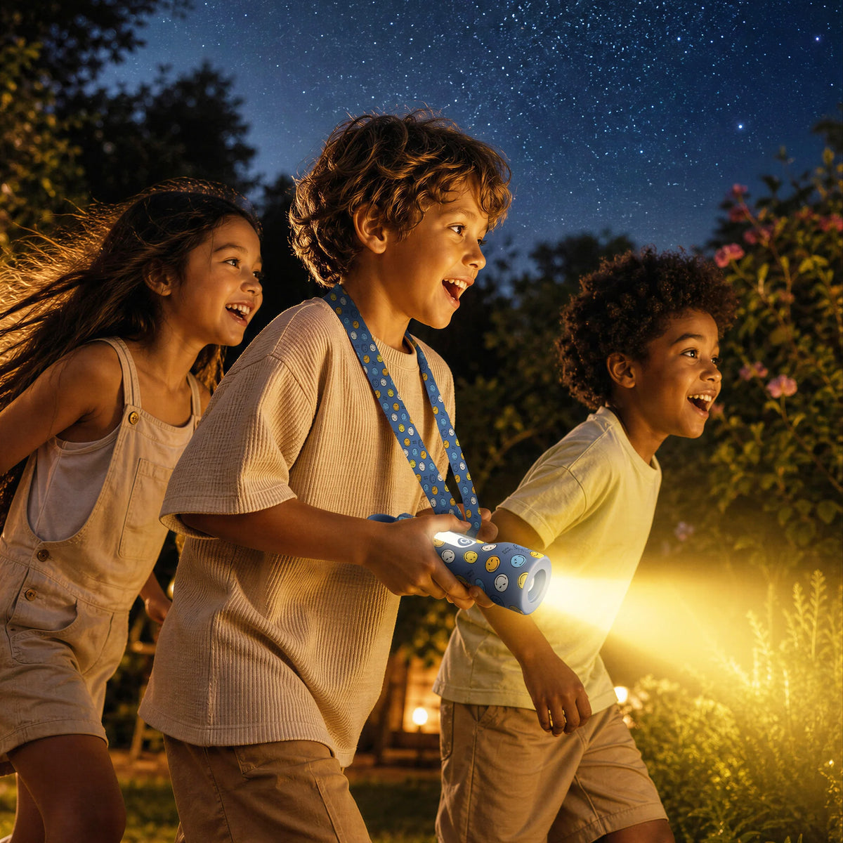 Taschenlampe Smiley - blau