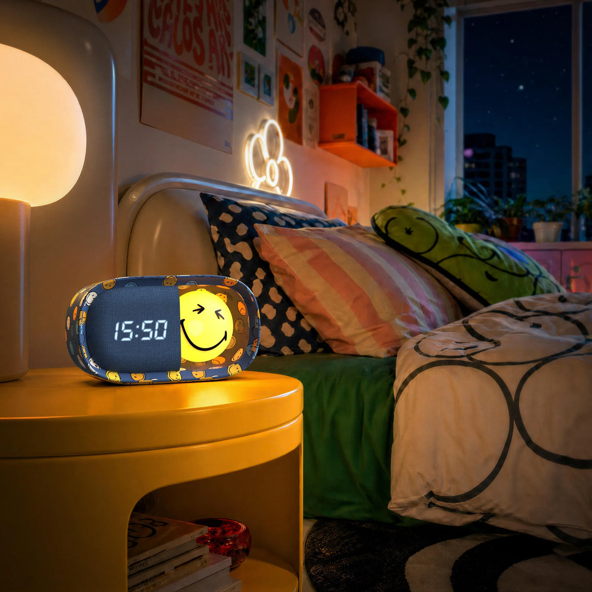 Wecker Smiley - blau