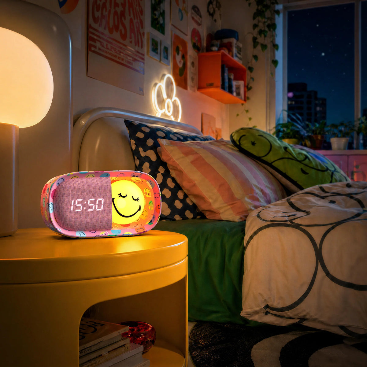 Wecker Smiley - rosa