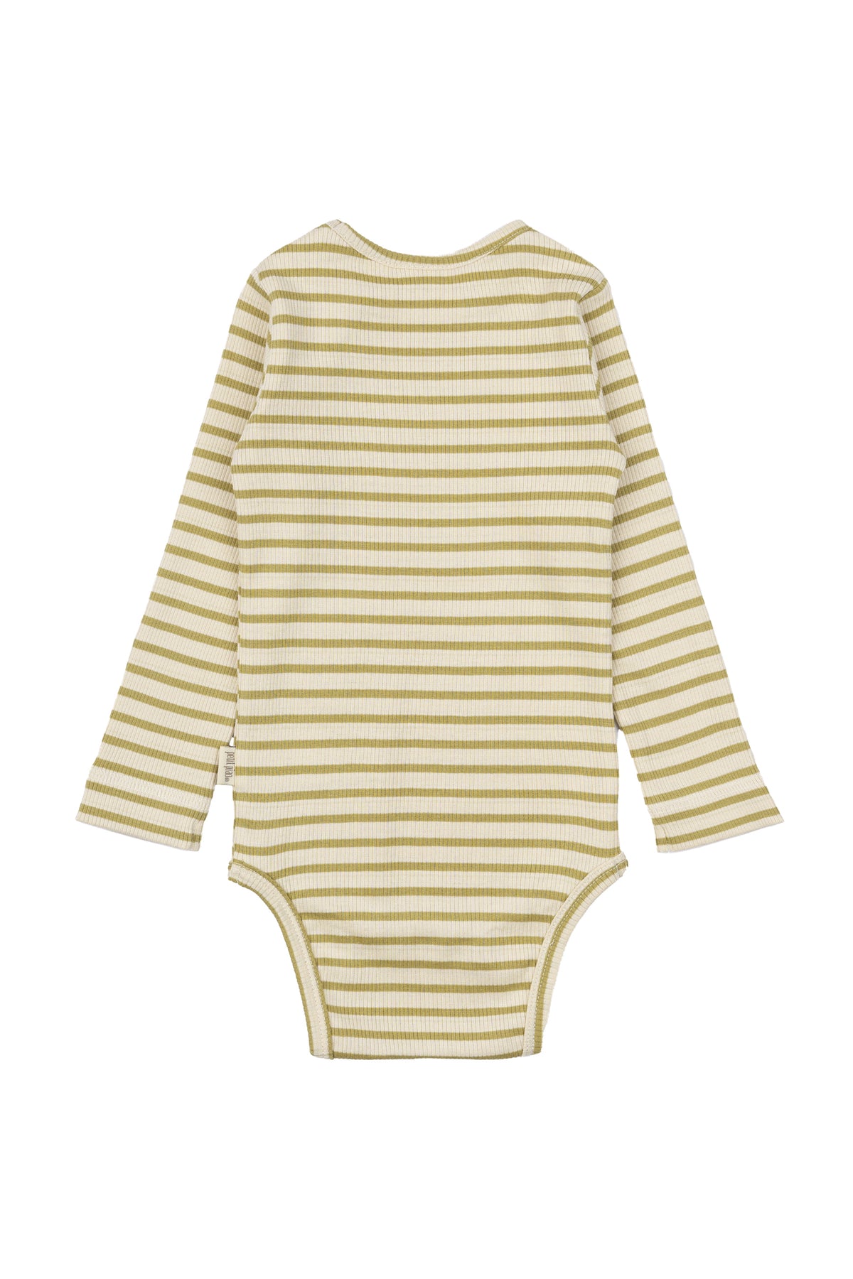 Langarm Body - gestreift khaki