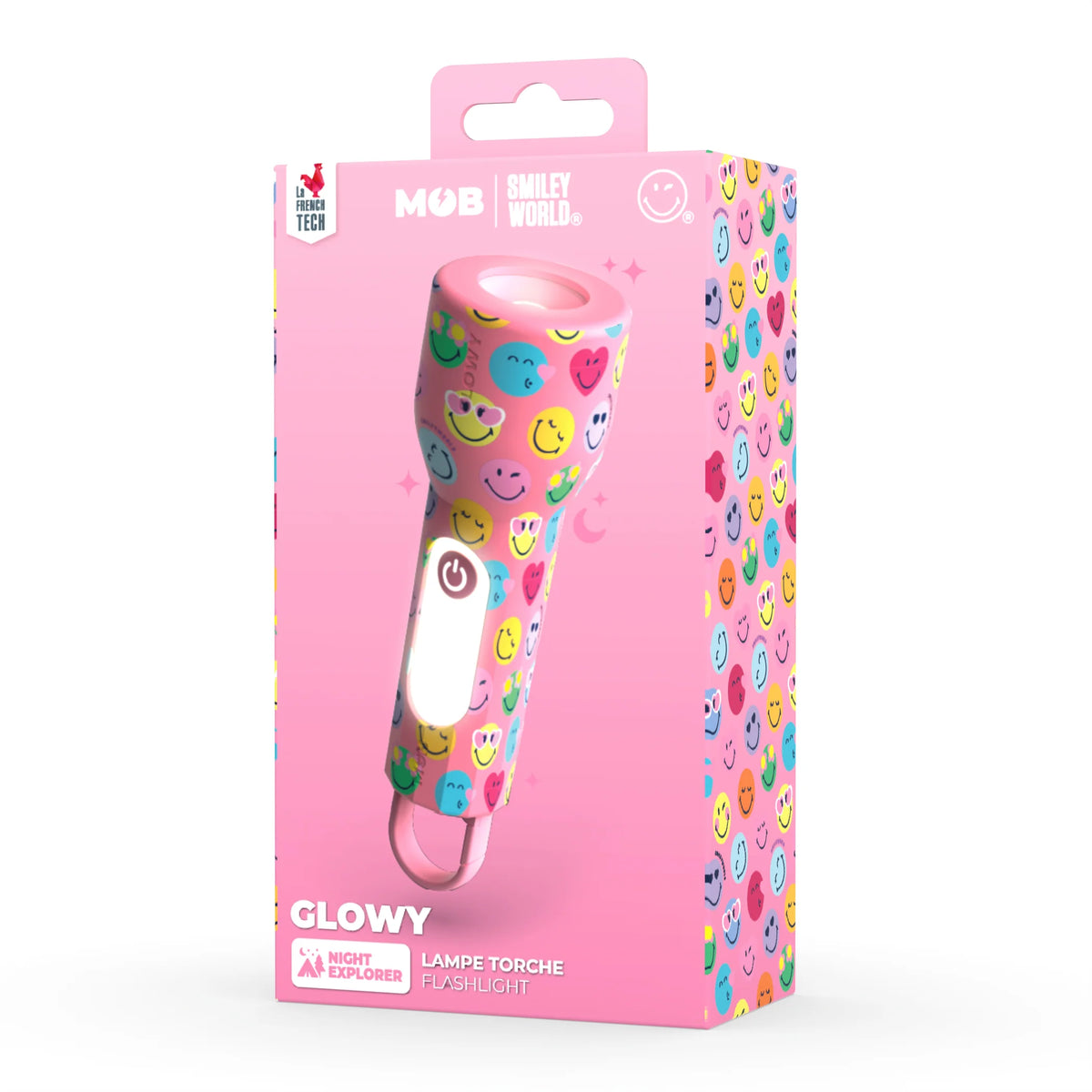 Taschenlampe Smiley - rosa