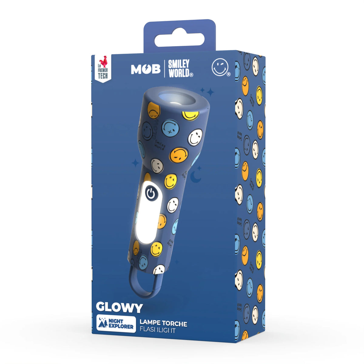Taschenlampe Smiley - blau