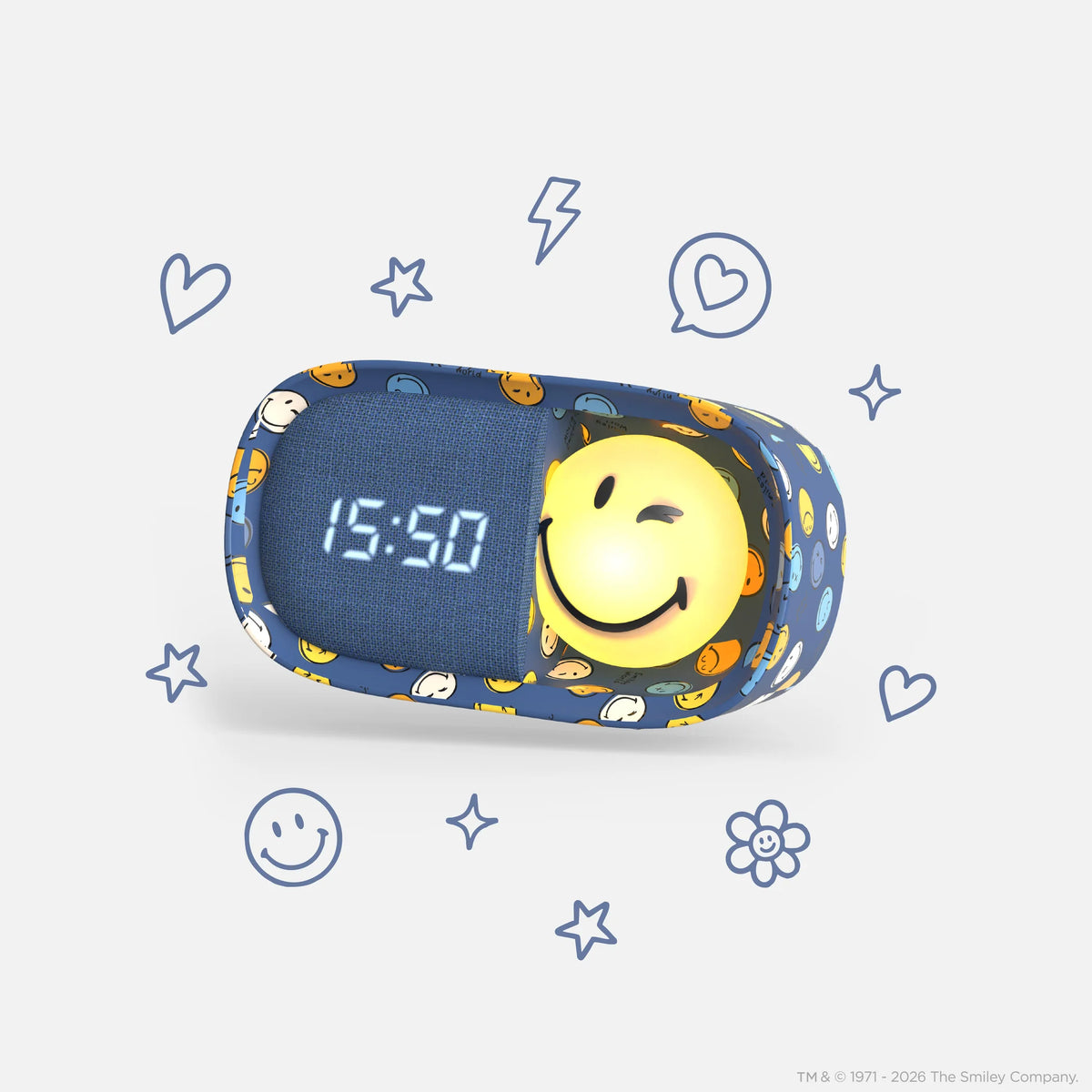 Wecker Smiley - blau