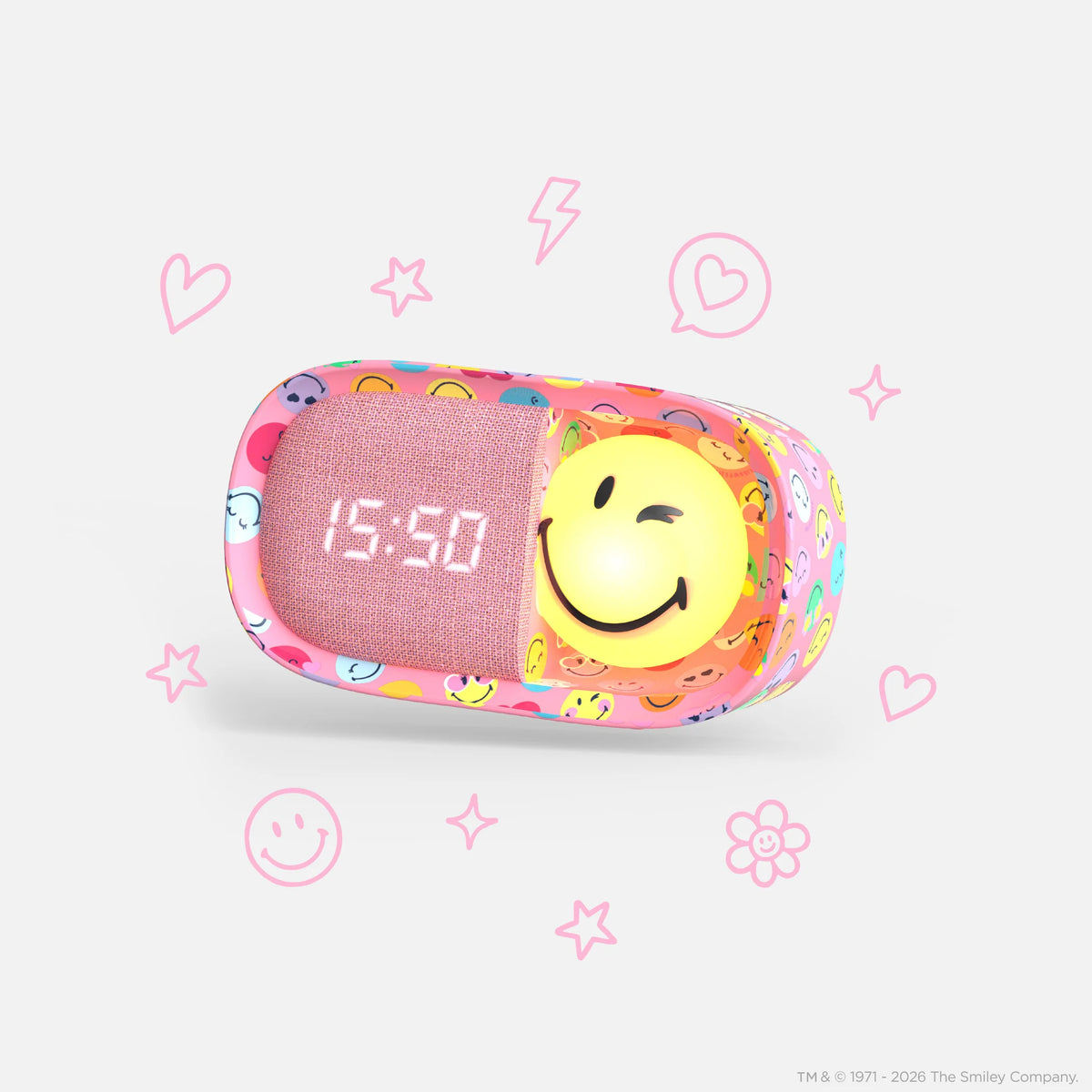 Wecker Smiley - rosa
