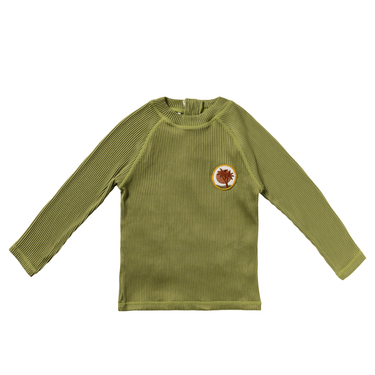 UV-Shirt langarm Solid Rib - Iguana