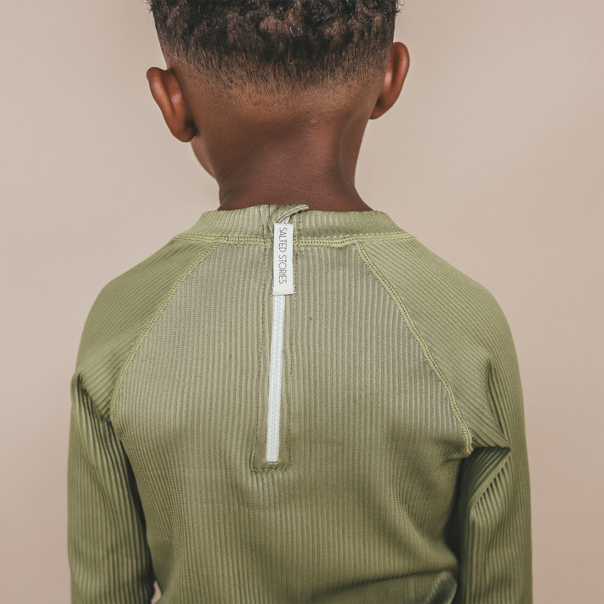 UV-Shirt langarm Solid Rib - Iguana