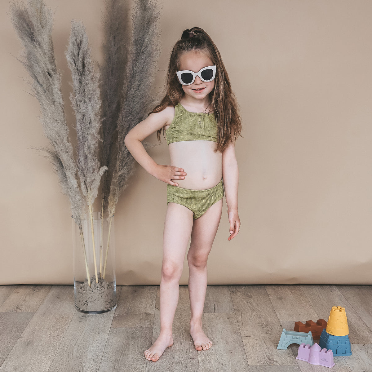 Glitter Crinkle Bikini - Iguana