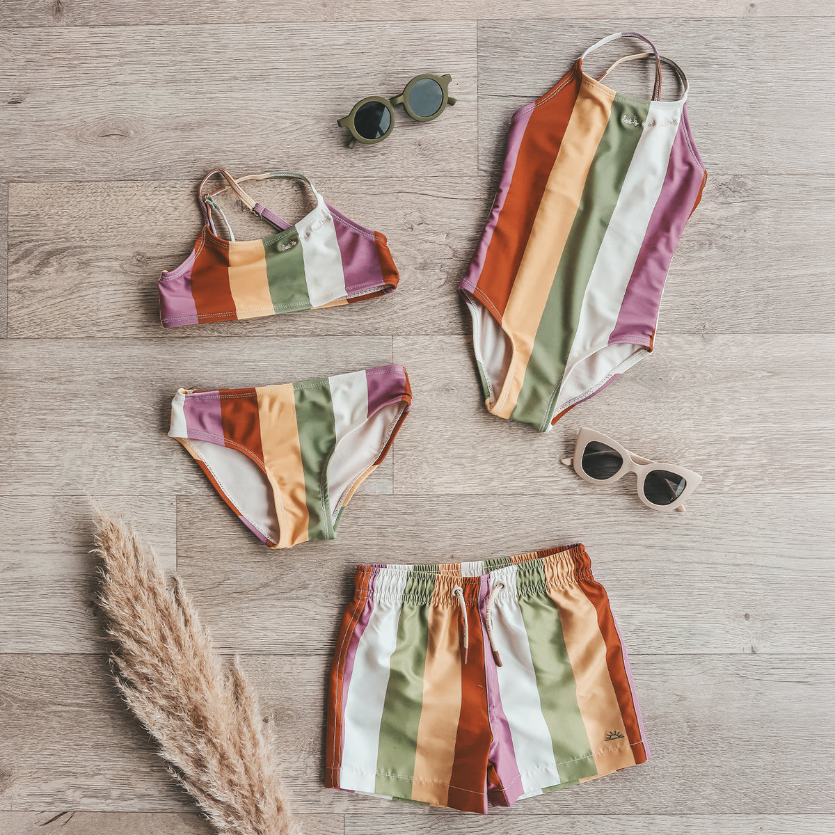 Gestreifte Swimshorts - Farbig