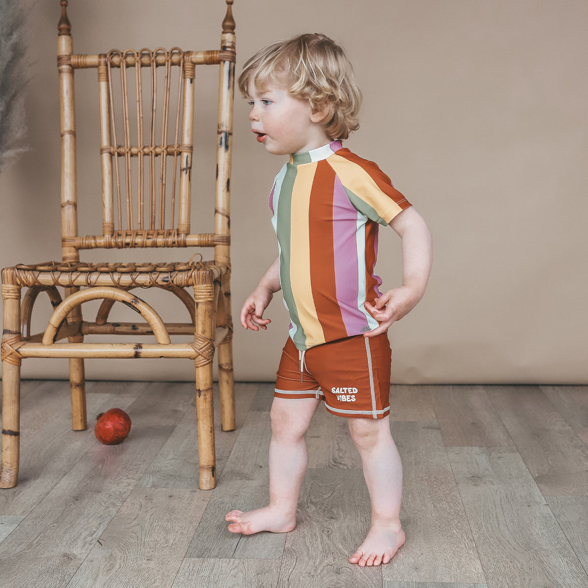 Multi Stripe UV-Schwimmshirt kurzarm