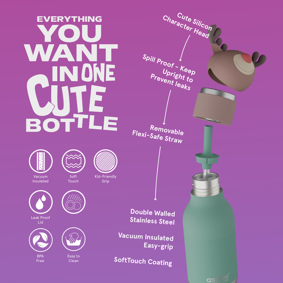 Kindertrinkflasche - Renntier