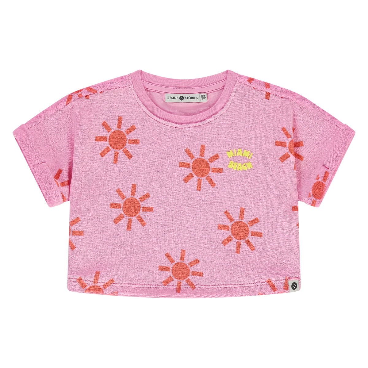 Frottee T-Shirt - Pink/Sonne