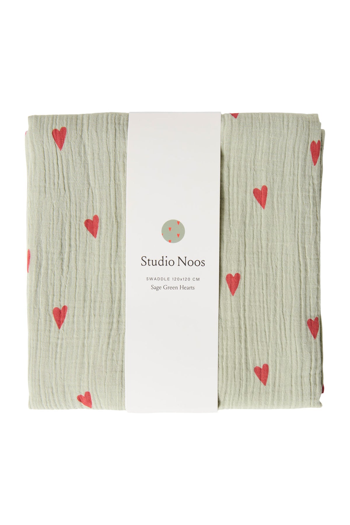 Swaddle Herz 120x120cm - grün