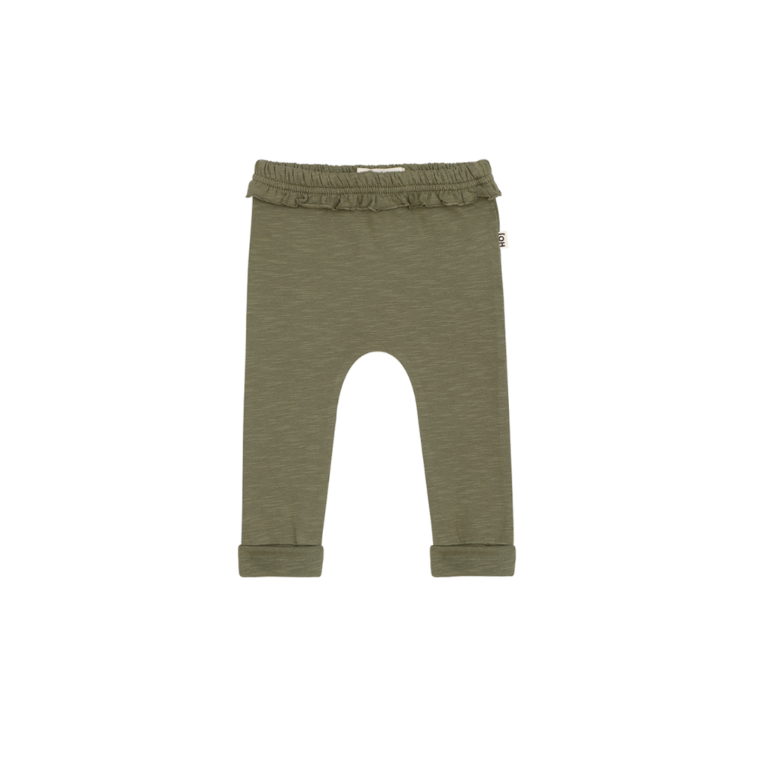 Slim Baby Ruffled Pants - grün