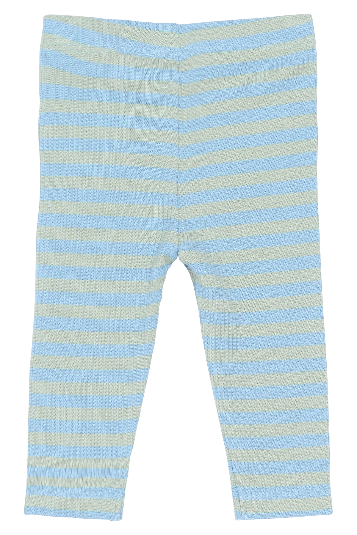 Baby Leggings Rib - blau/grün gestreift