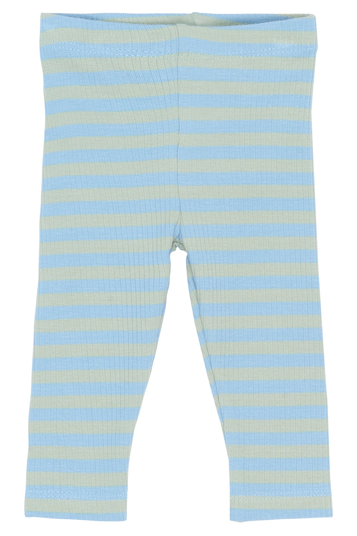 Baby Leggings Rib - blau/grün gestreift