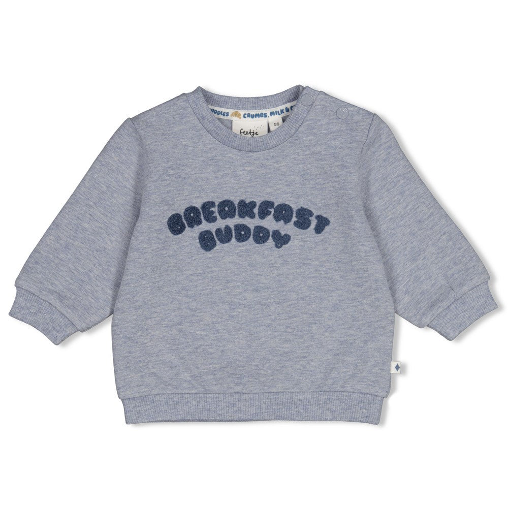 Sweater Breakfast Buddy -  blau melange