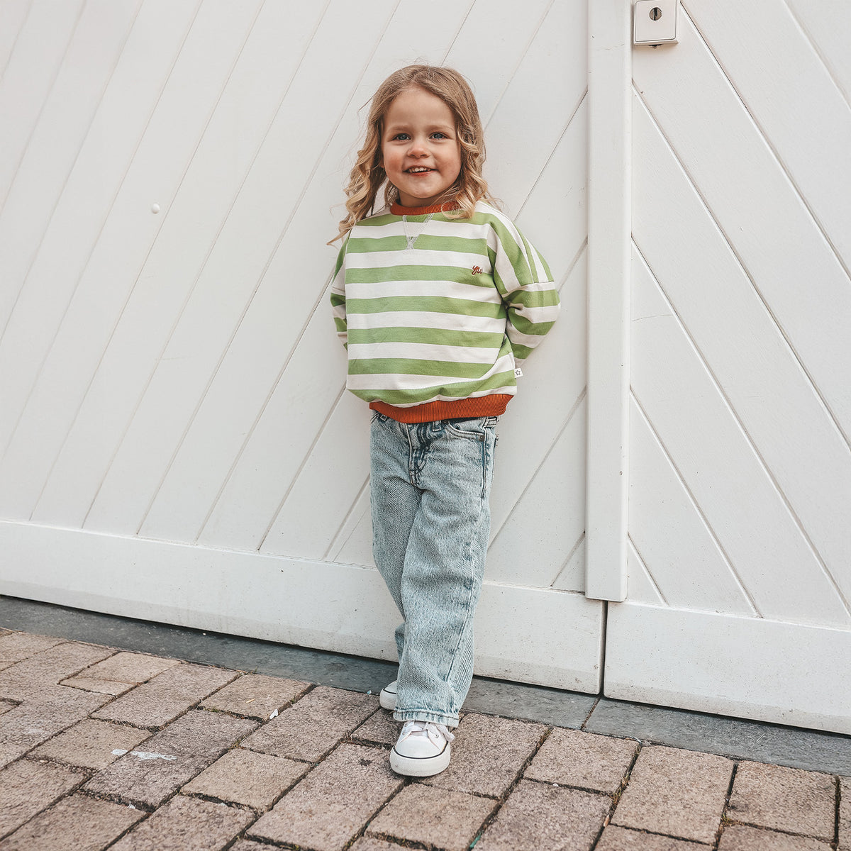 Stripe French Knit Kids - tarragon