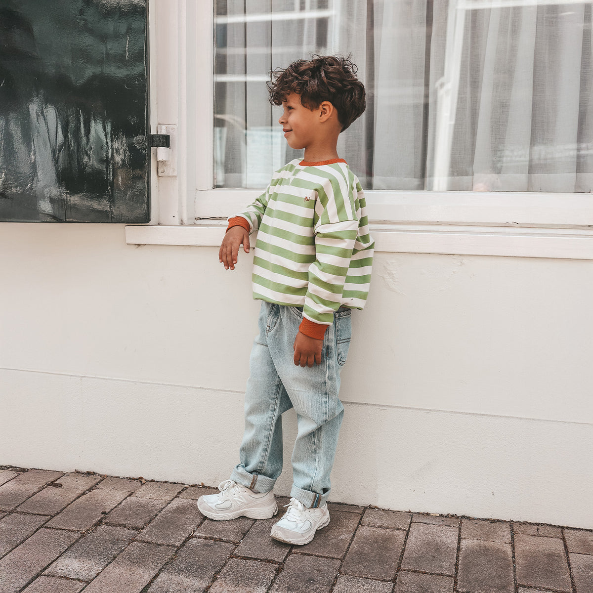 Stripe French Knit Kids - tarragon