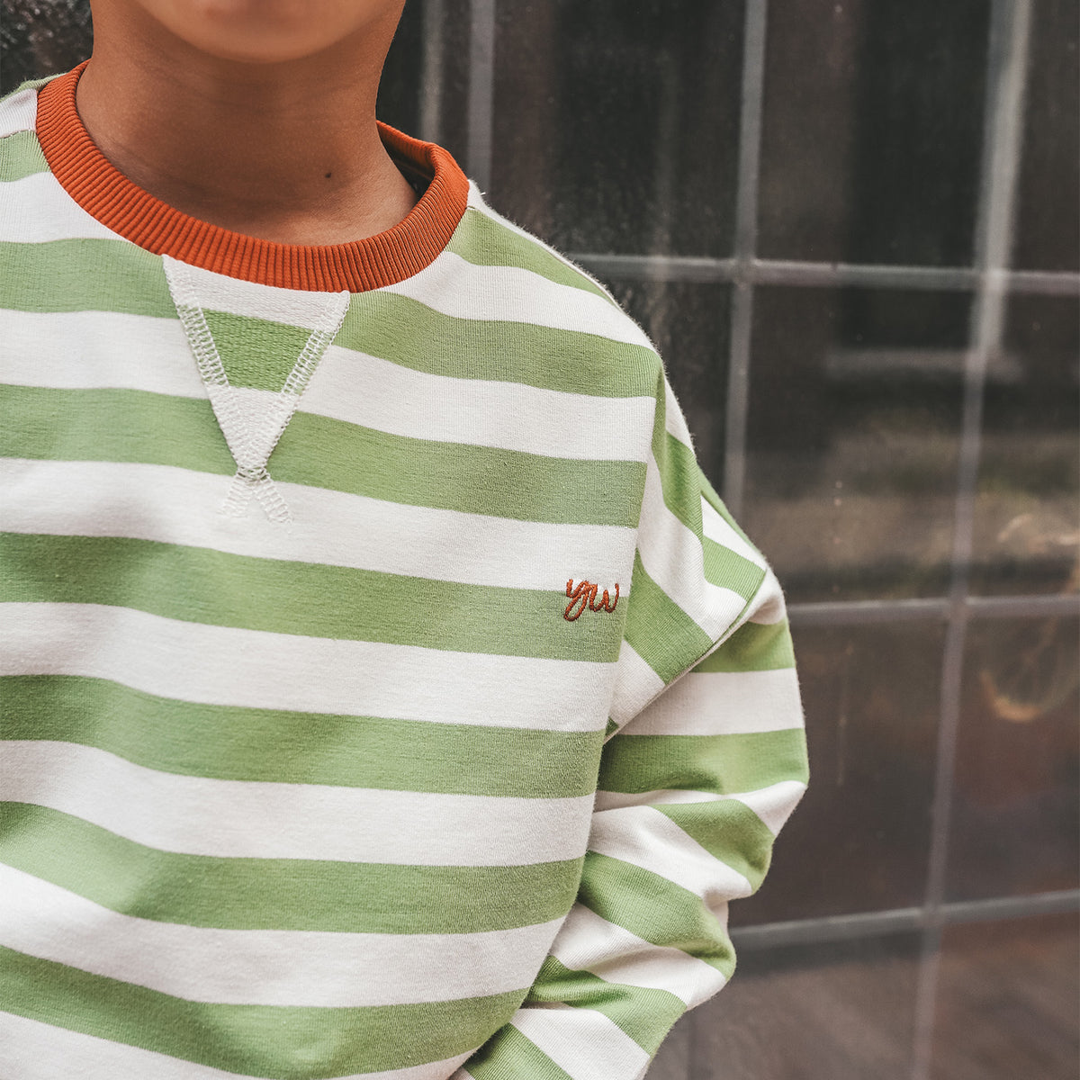 Stripe French Knit Kids - tarragon