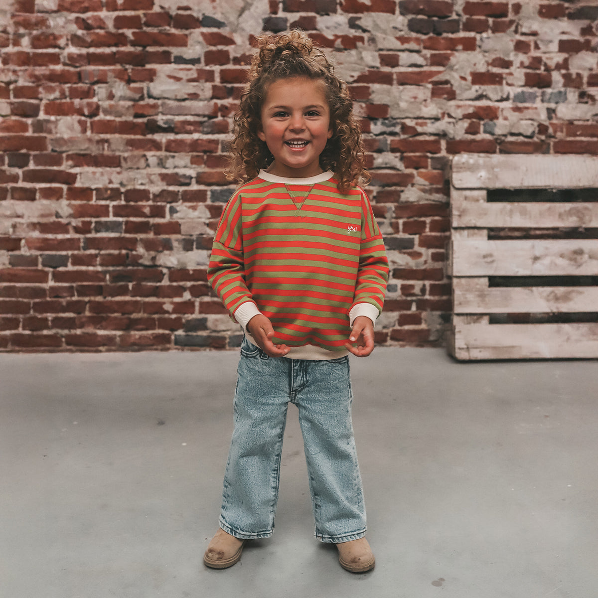 Stripe French Knit Kids - Moosstone