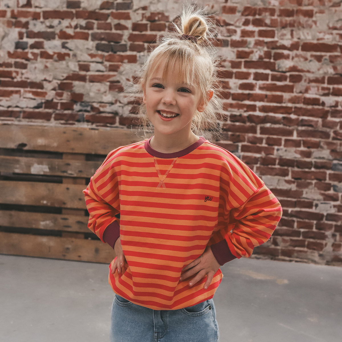 Stripe French Knit Kids - Beetroot