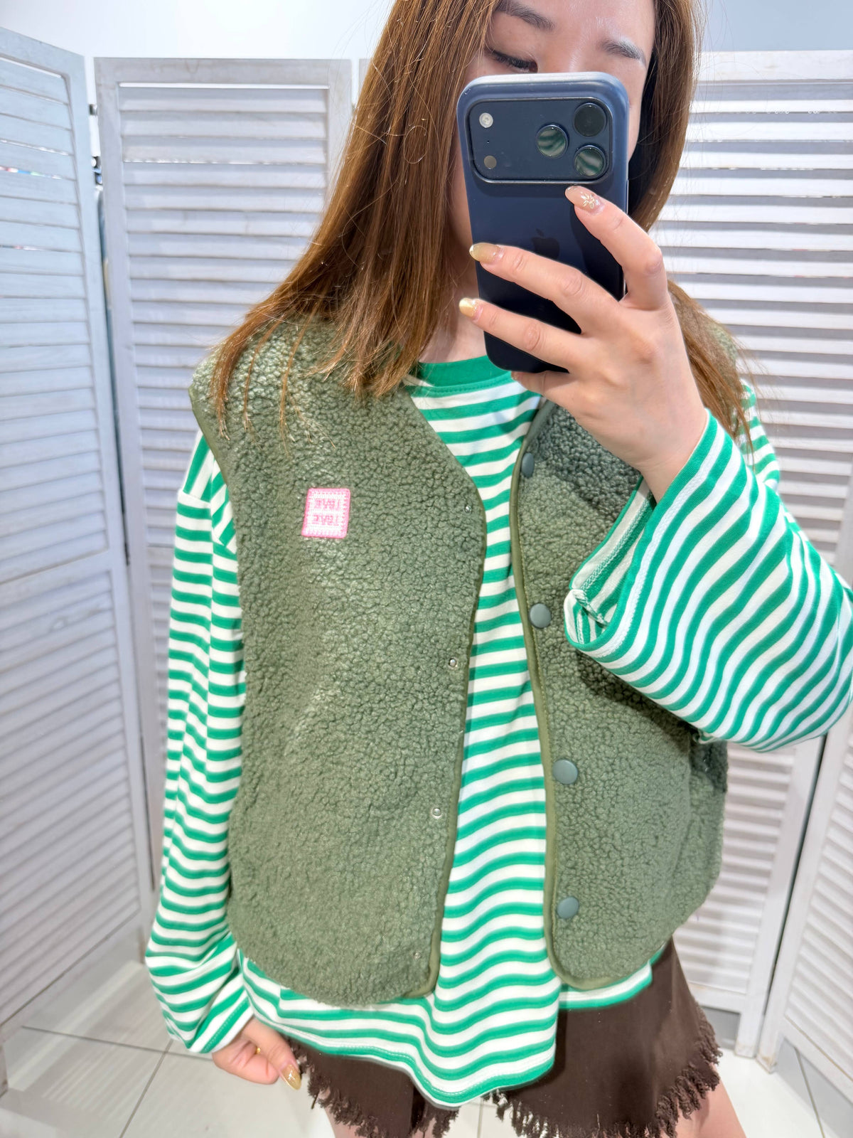 Teddyweste Woman -khaki
