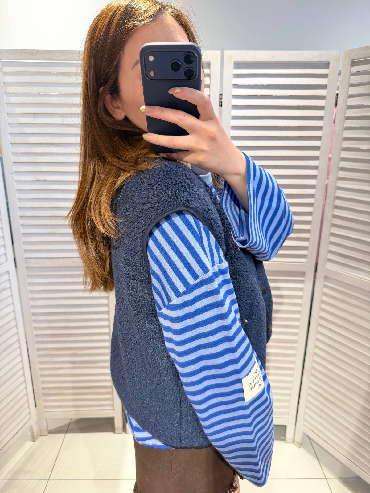 Teddyweste Woman - marineblau