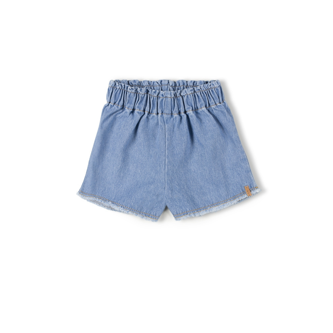 Denim Shorts mit Fransen