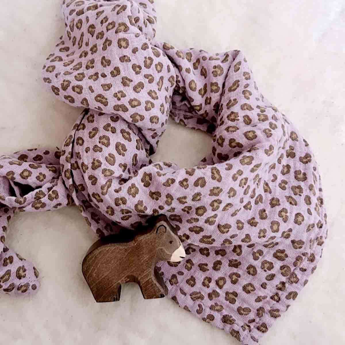 Musselin Halstuch Kinder - lila/leo