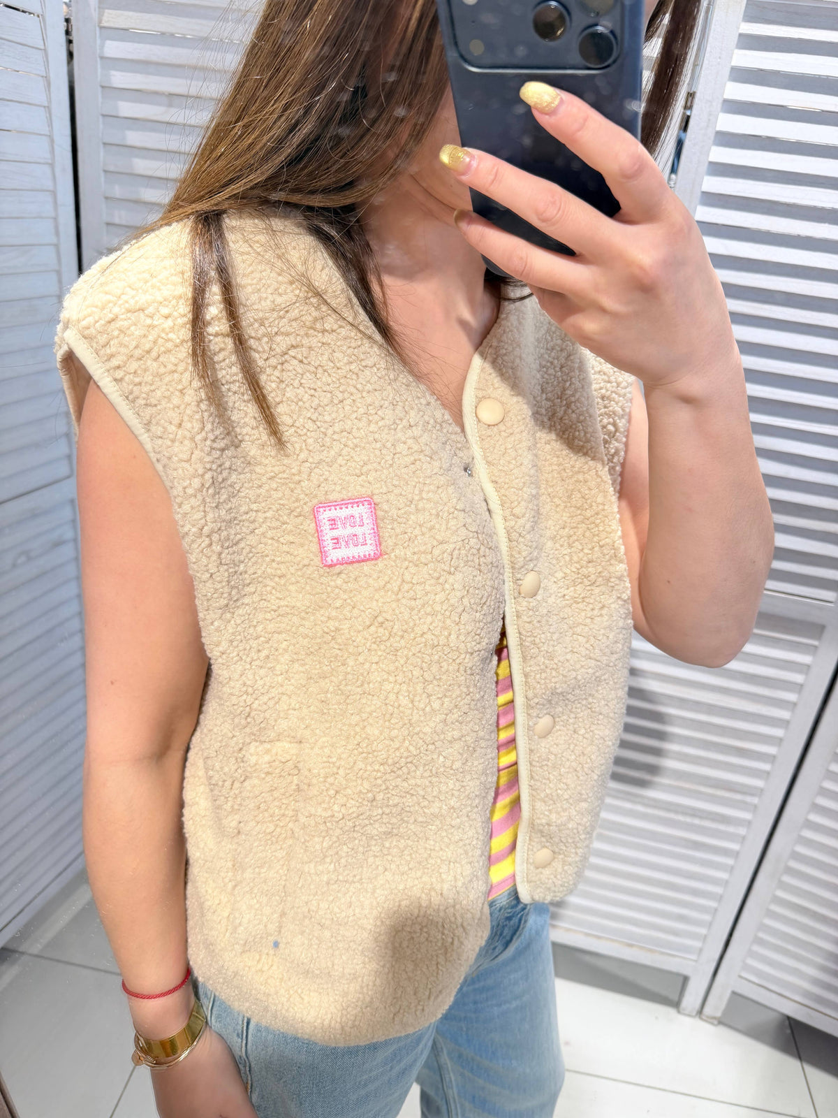 Teddyweste Woman - hellbeige