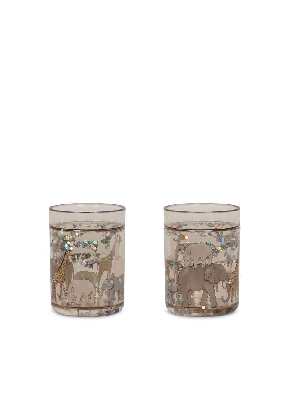 2er Pack Glitzerbecher - Safari