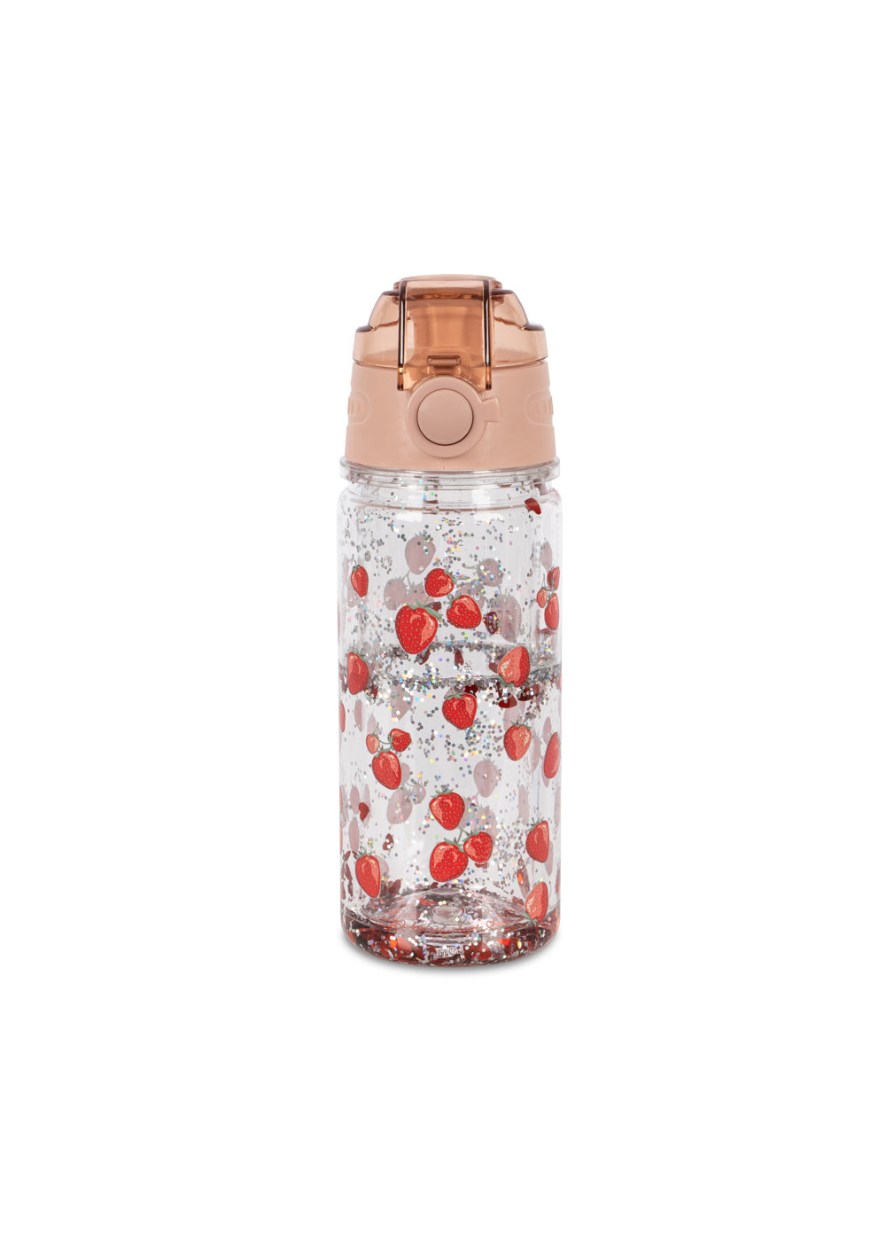 Trinkflasche mit Glitzer Erdbeer