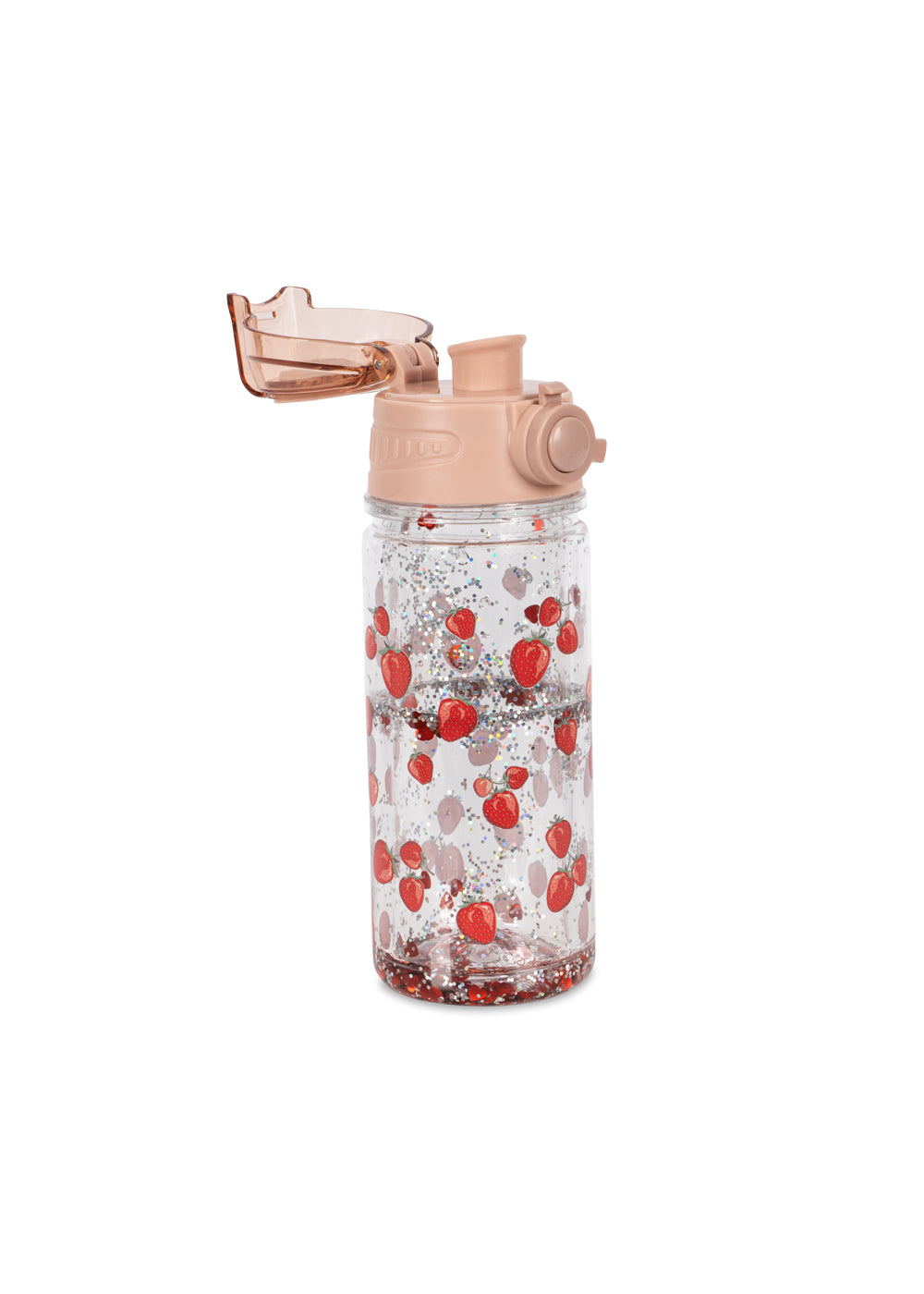 Trinkflasche mit Glitzer Erdbeer