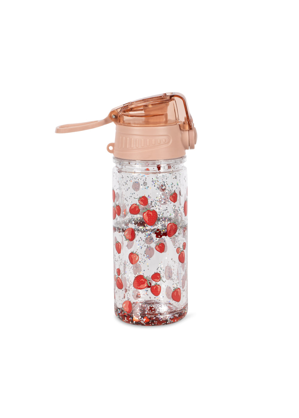 Trinkflasche mit Glitzer Erdbeer