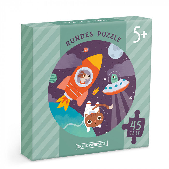 Rundes Puzzle Weltraum