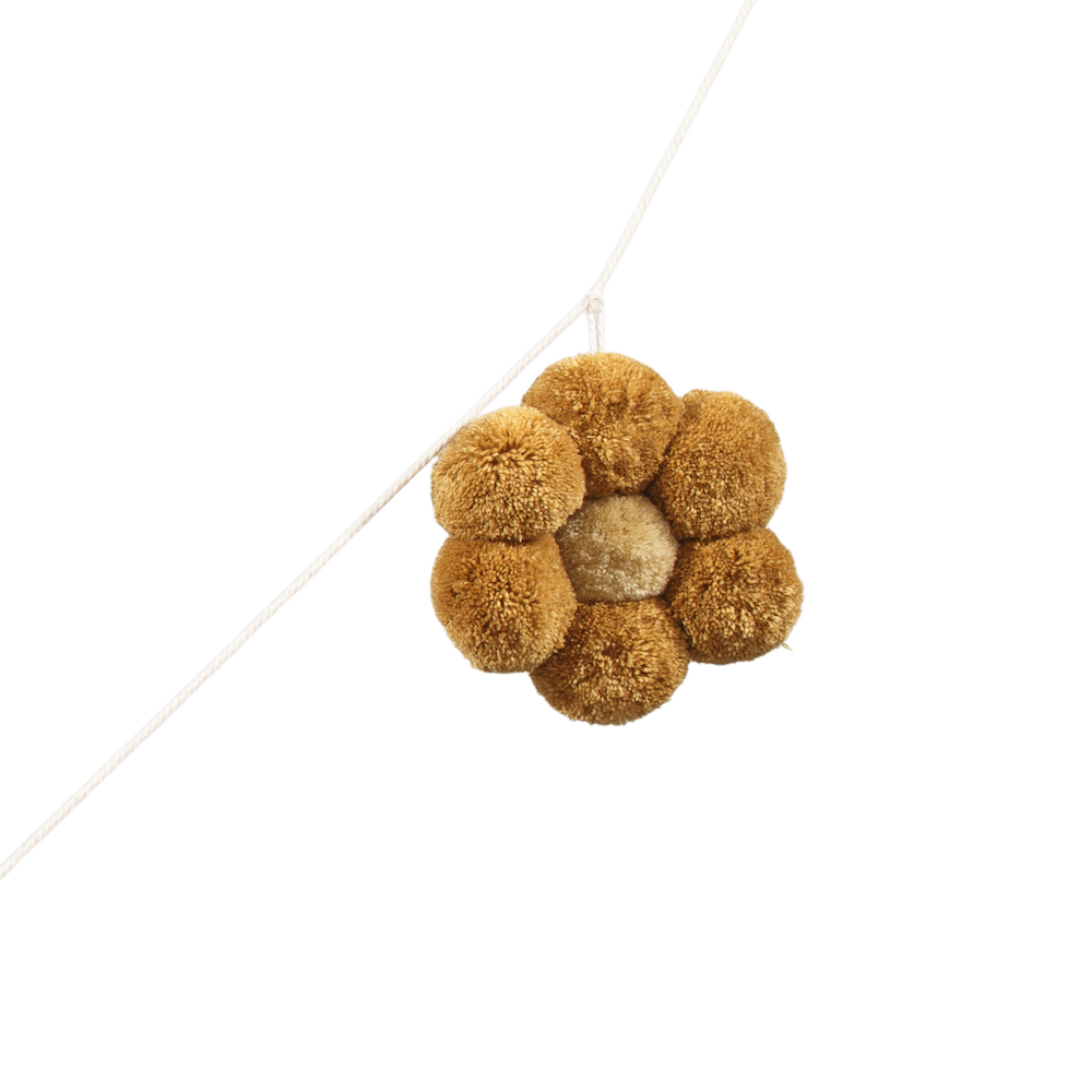 Pompon Girlande -  daisies mustard