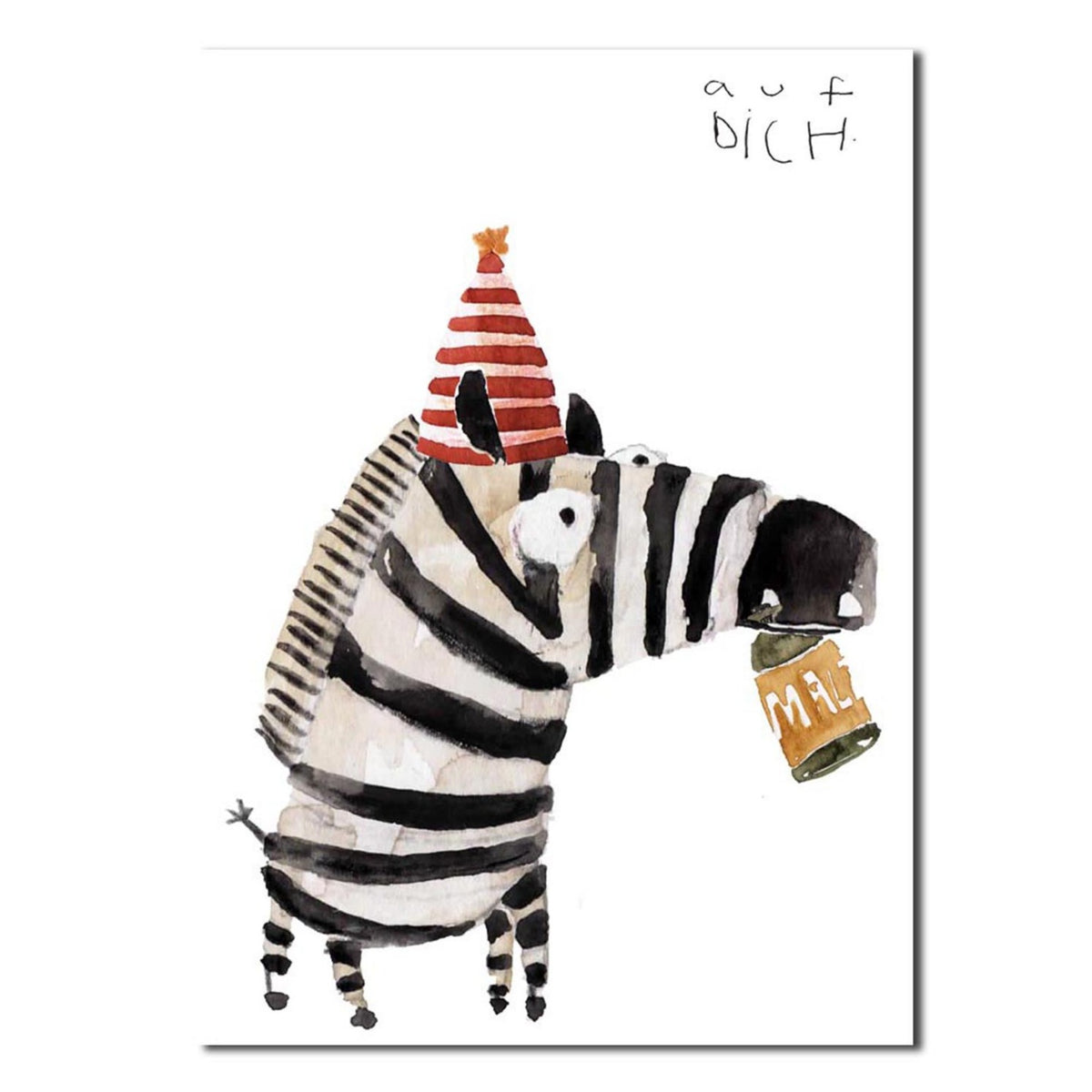 Postkarte &quot;Zebra - Auf dich&quot;